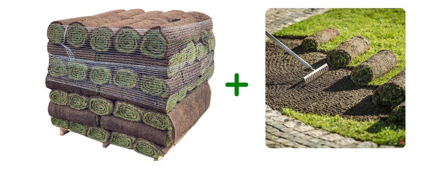  limited-time offer on a pallet of 40 rolls of Platinum Hardwearing Turf, complemented by a ton of Lawnmix Topsoil