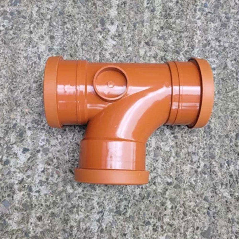 110MM EQUAL TEE JUNCTION 87.5DEG DOUBLE SOCKET FOR UPVC UNDERGROUND DRAINAGE PIPE - CH1 Drainge Products