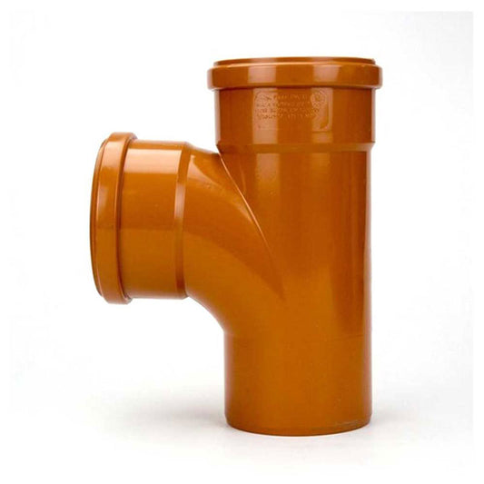 110MM EQUAL TEE JUNCTION 87.5DEG DOUBLE SOCKET FOR UPVC UNDERGROUND DRAINAGE PIPE - CH1 UK