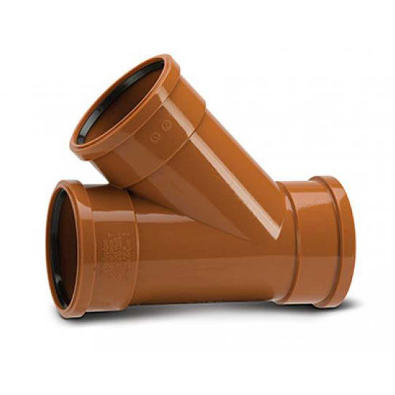 110MM EQUAL Y JUNCTION 45DEG TRIPLE SOCKET FOR 110MM UNDERGROUND DRAINAGE - CH1 UK