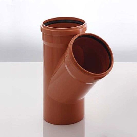 110MM EQUAL Y JUNCTION 45DEG TRIPLE SOCKET FOR 110MM UNDERGROUND DRAINAGE | CH1 UK 