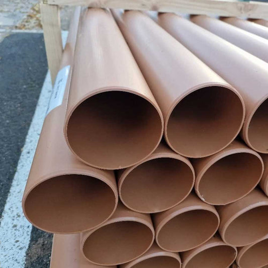 110mm x 3m Plain Ended uPVC Underground Drainage Pipe - CH1 UK