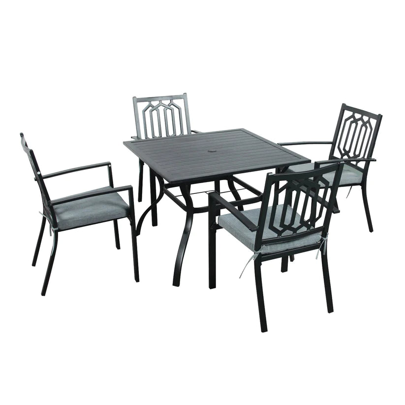 4 Seat Dining Set with Gothic Seat Design