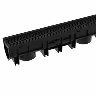 FLEXSEAL STORM DRAIN PLUS CHANNEL 1M BLACK HDPE GRATING