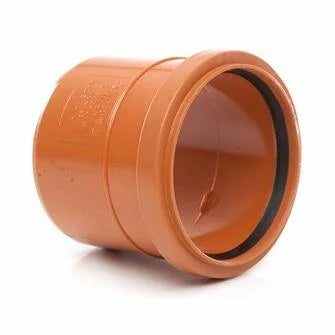 SINGLE SOCKET COUPLER WITH SOLVENT TAIL FOR 110MM UNDERGROUND DRAINAGE PIPE